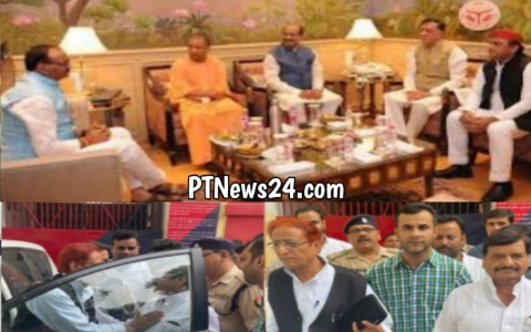 CM Yogi Meets Akhilesh:CM योगी संग बैठे दिखे Akhilesh Yadav, तस्वीरें Viral |